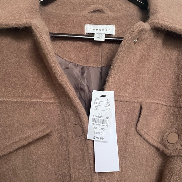 🎉HP🎊Top Shop Belted Beige Shirt Jacket (Shacket) - Picture 9 of 10